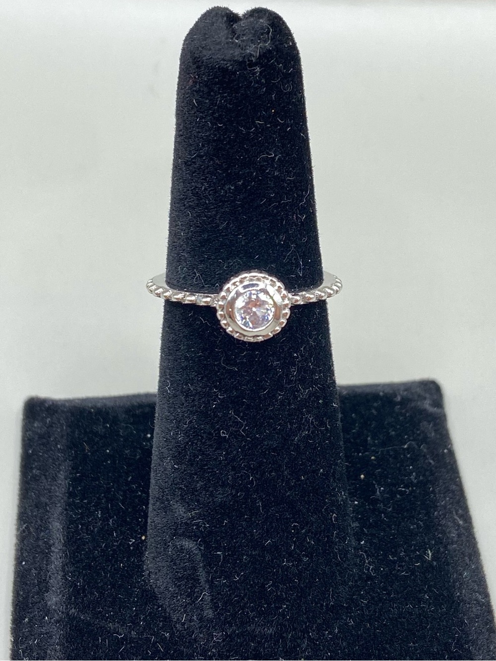 Joseph Esposito Gear Sterling Silver Cubic Zirconia Solitaire Ring